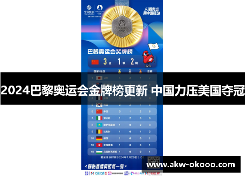 2024巴黎奥运会金牌榜更新 中国力压美国夺冠